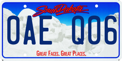 SD license plate 0AEQ06