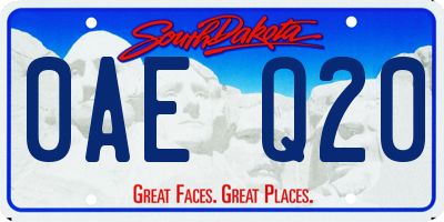 SD license plate 0AEQ20