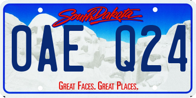 SD license plate 0AEQ24