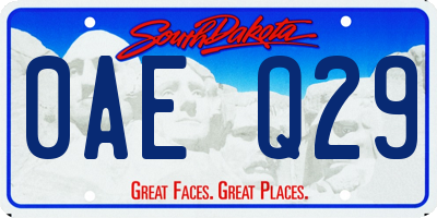 SD license plate 0AEQ29