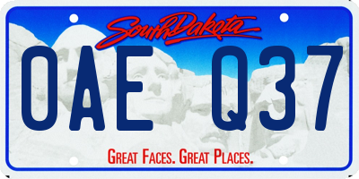 SD license plate 0AEQ37