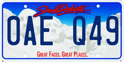 SD license plate 0AEQ49