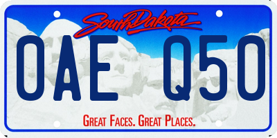 SD license plate 0AEQ50