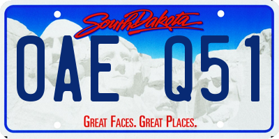 SD license plate 0AEQ51