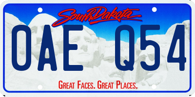 SD license plate 0AEQ54