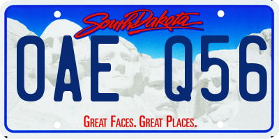 SD license plate 0AEQ56