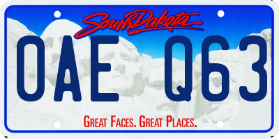 SD license plate 0AEQ63