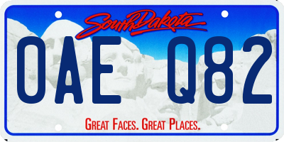 SD license plate 0AEQ82