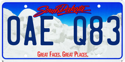 SD license plate 0AEQ83