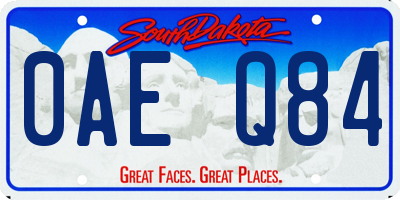 SD license plate 0AEQ84