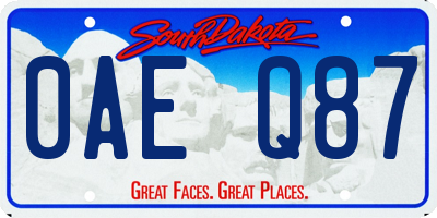 SD license plate 0AEQ87