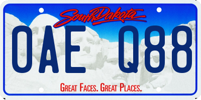 SD license plate 0AEQ88