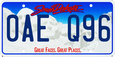 SD license plate 0AEQ96