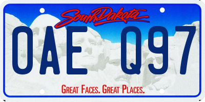 SD license plate 0AEQ97