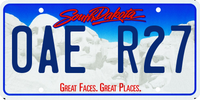 SD license plate 0AER27