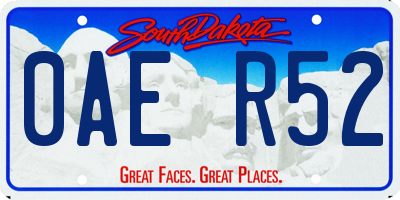 SD license plate 0AER52