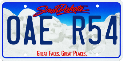 SD license plate 0AER54