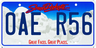 SD license plate 0AER56