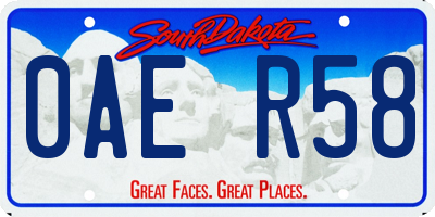 SD license plate 0AER58