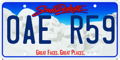SD license plate 0AER59