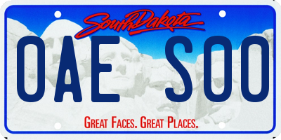 SD license plate 0AES00