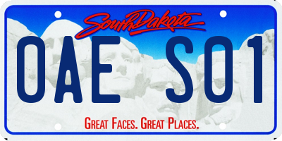 SD license plate 0AES01