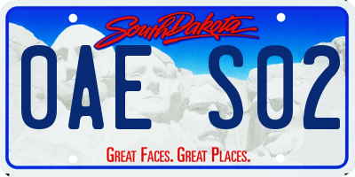 SD license plate 0AES02