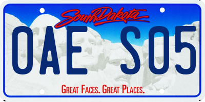 SD license plate 0AES05