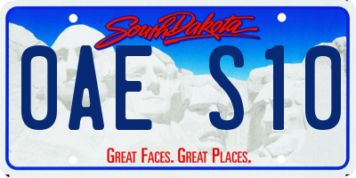 SD license plate 0AES10