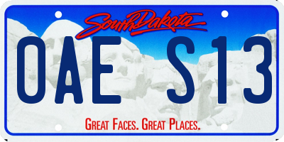 SD license plate 0AES13