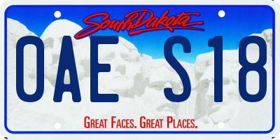 SD license plate 0AES18