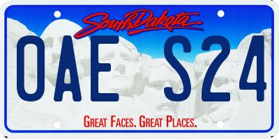 SD license plate 0AES24