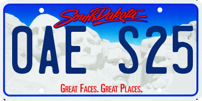 SD license plate 0AES25