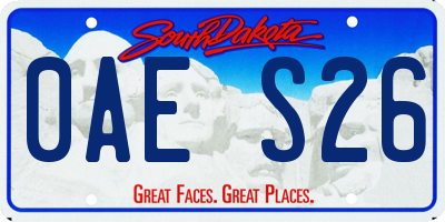 SD license plate 0AES26