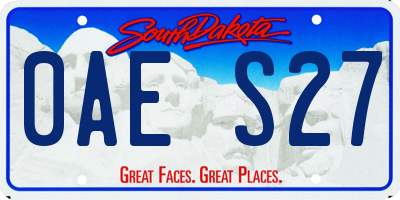 SD license plate 0AES27