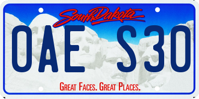 SD license plate 0AES30