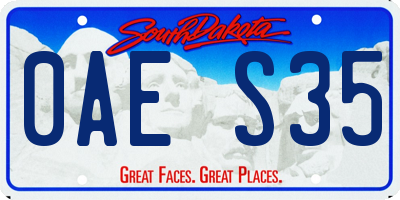 SD license plate 0AES35