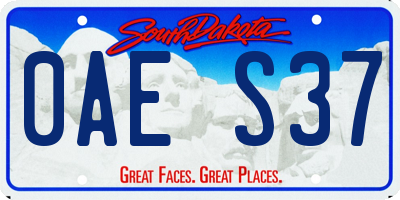 SD license plate 0AES37