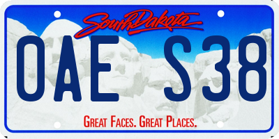 SD license plate 0AES38