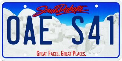 SD license plate 0AES41