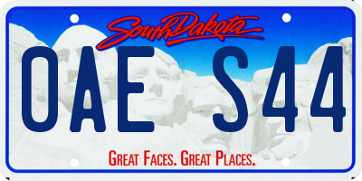 SD license plate 0AES44
