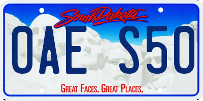 SD license plate 0AES50