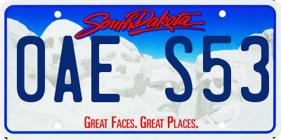 SD license plate 0AES53