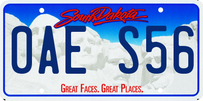 SD license plate 0AES56