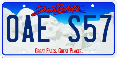 SD license plate 0AES57