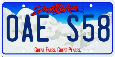 SD license plate 0AES58