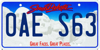 SD license plate 0AES63