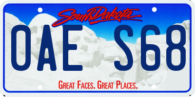 SD license plate 0AES68