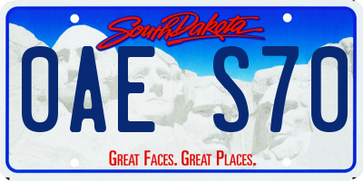 SD license plate 0AES70