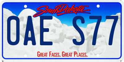 SD license plate 0AES77